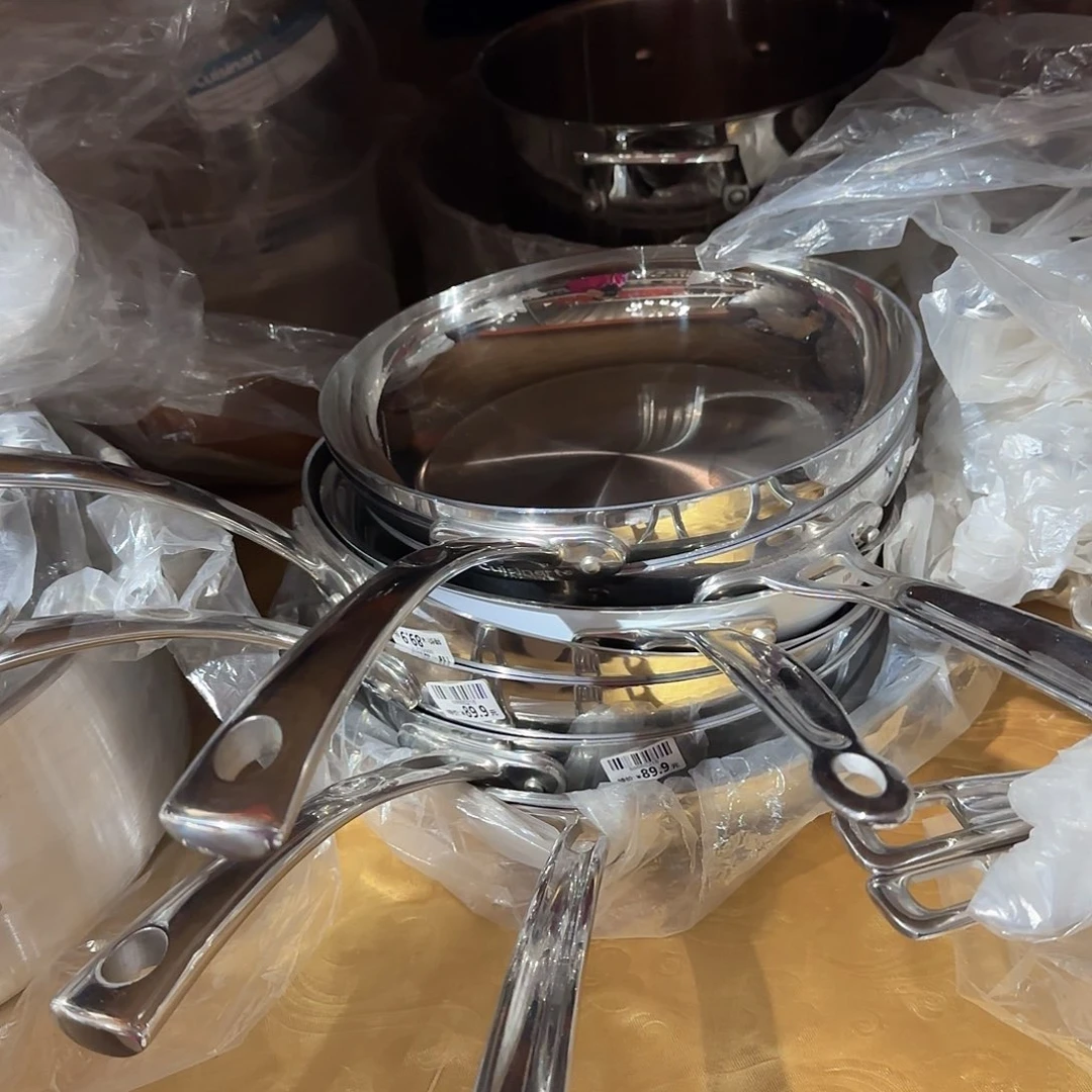 清仓尾单货304不锈钢平底锅