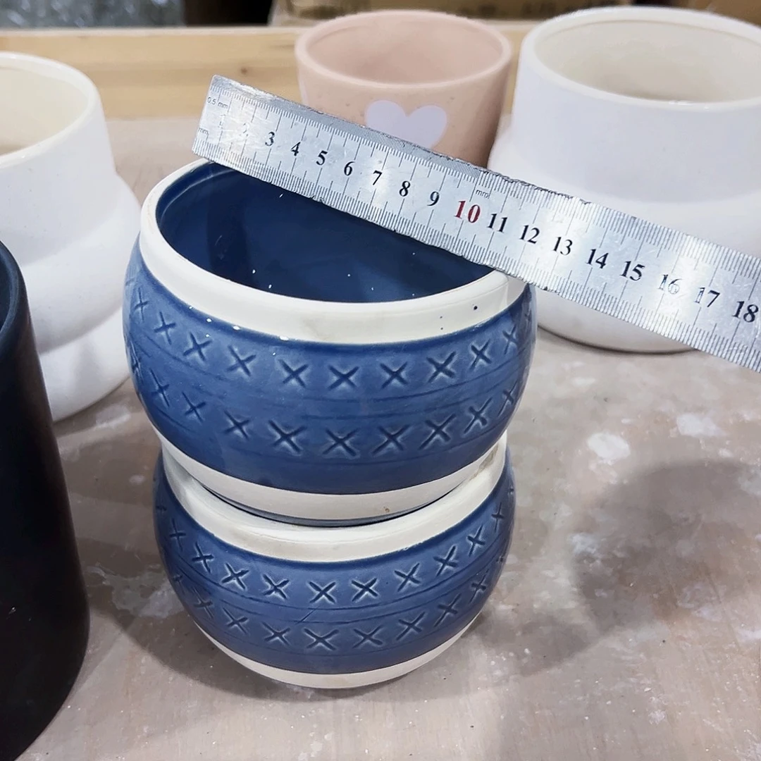 有孔外贸尾单陶瓷花盆凑单10米包邮