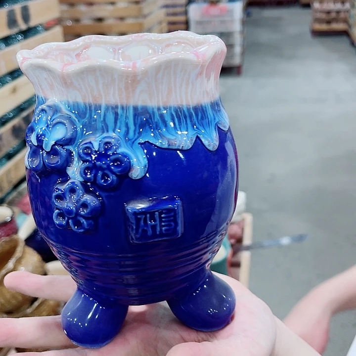 有孔，凑10元包邮陶瓷花盆发货！