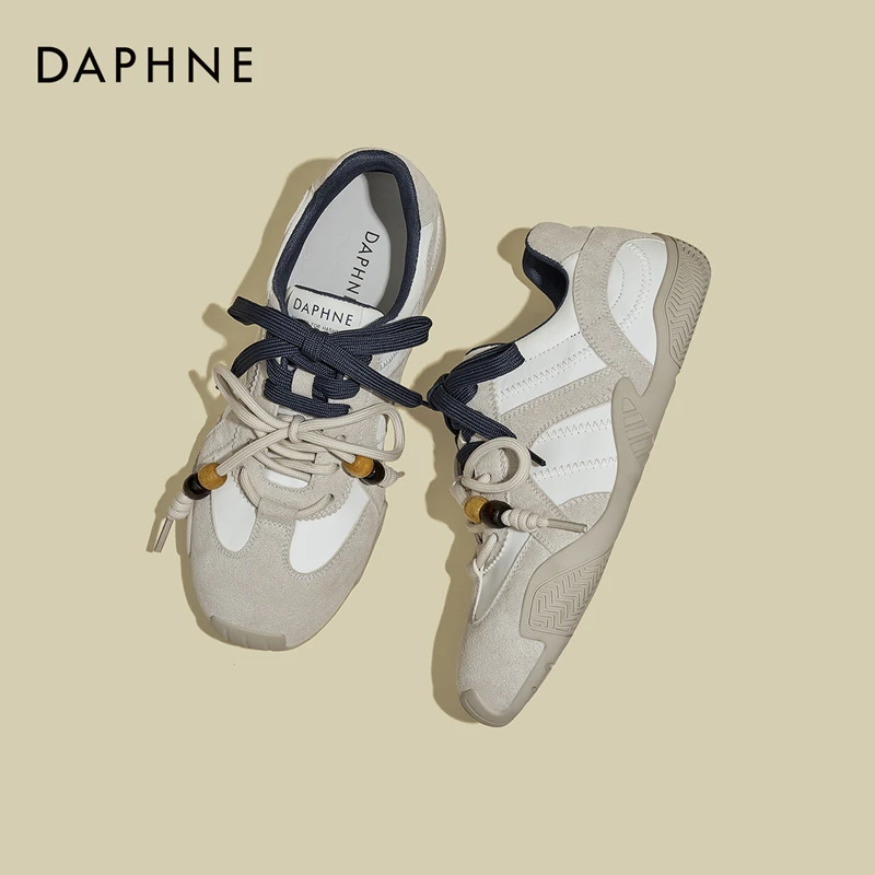 达芙妮厚底德训鞋女2025夏秋季新款休闲百搭复古舒适软底运动鞋女