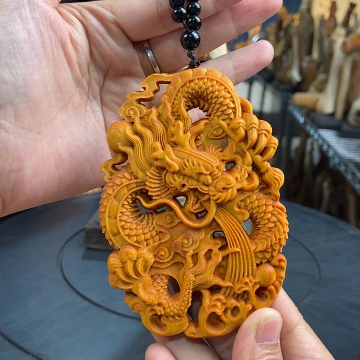 柏木（崖柏）手把件龙牌