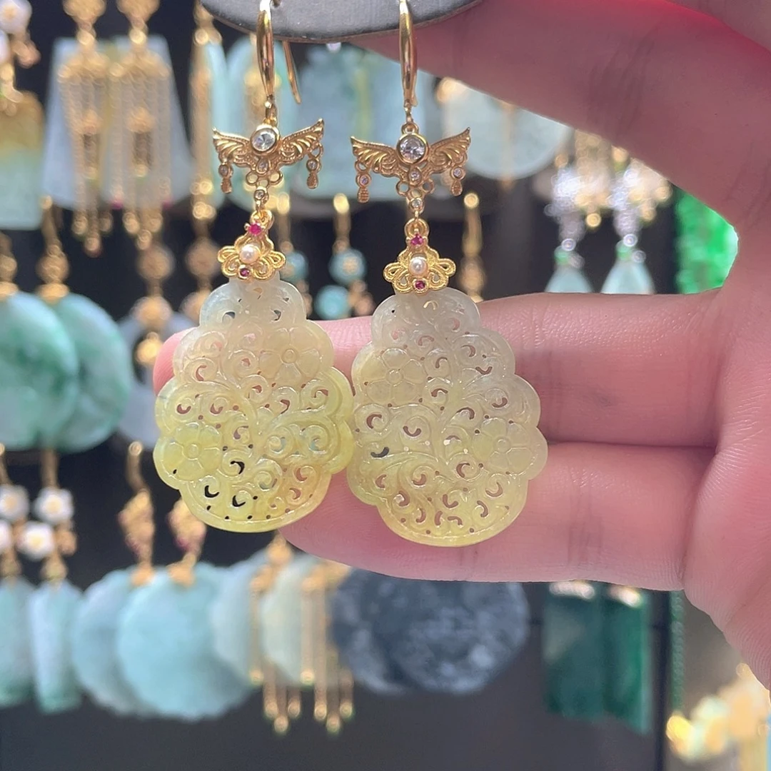 翡翠未镶嵌耳饰翡翠