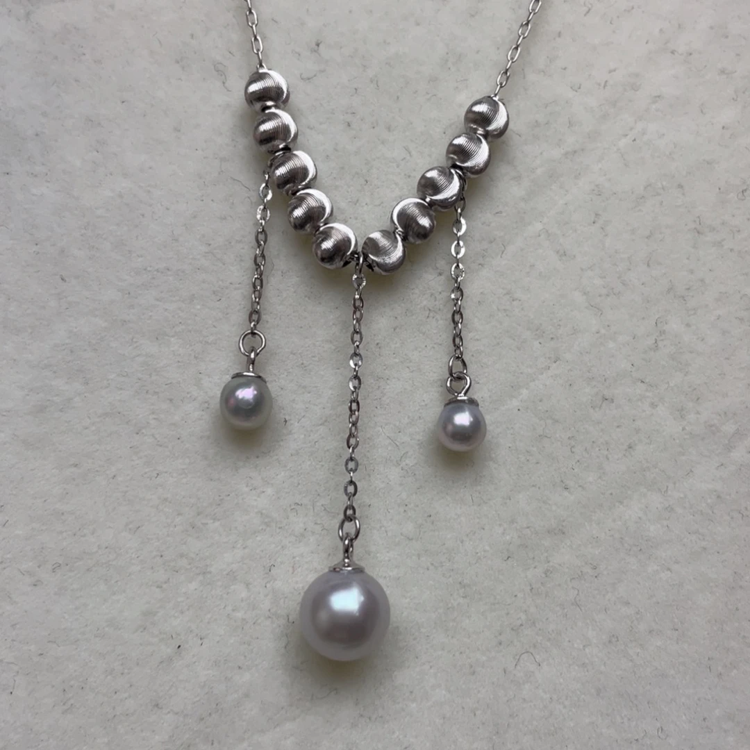 海水珍珠项链银S925镶嵌