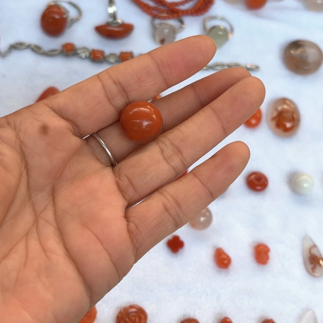 南红玛瑙合金珠宝半成品