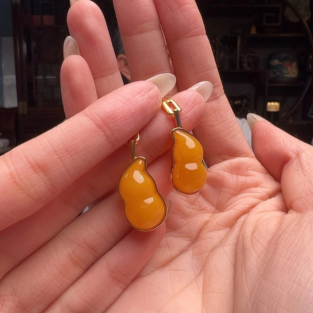 琥珀裸石银S925镶嵌THL019