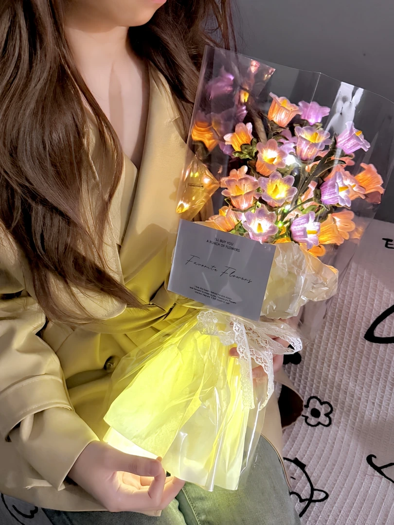 铃兰花风铃花束手工diy材料包扭扭棒发光520送女生情人的情侣礼物