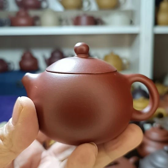 茶壶紫砂原矿红皮龙西施170cc半手工