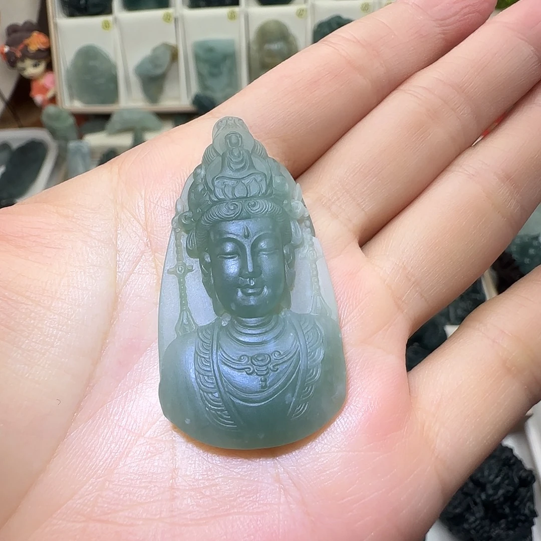 万***青定制翡翠未镶嵌大威天龙翡翠定制