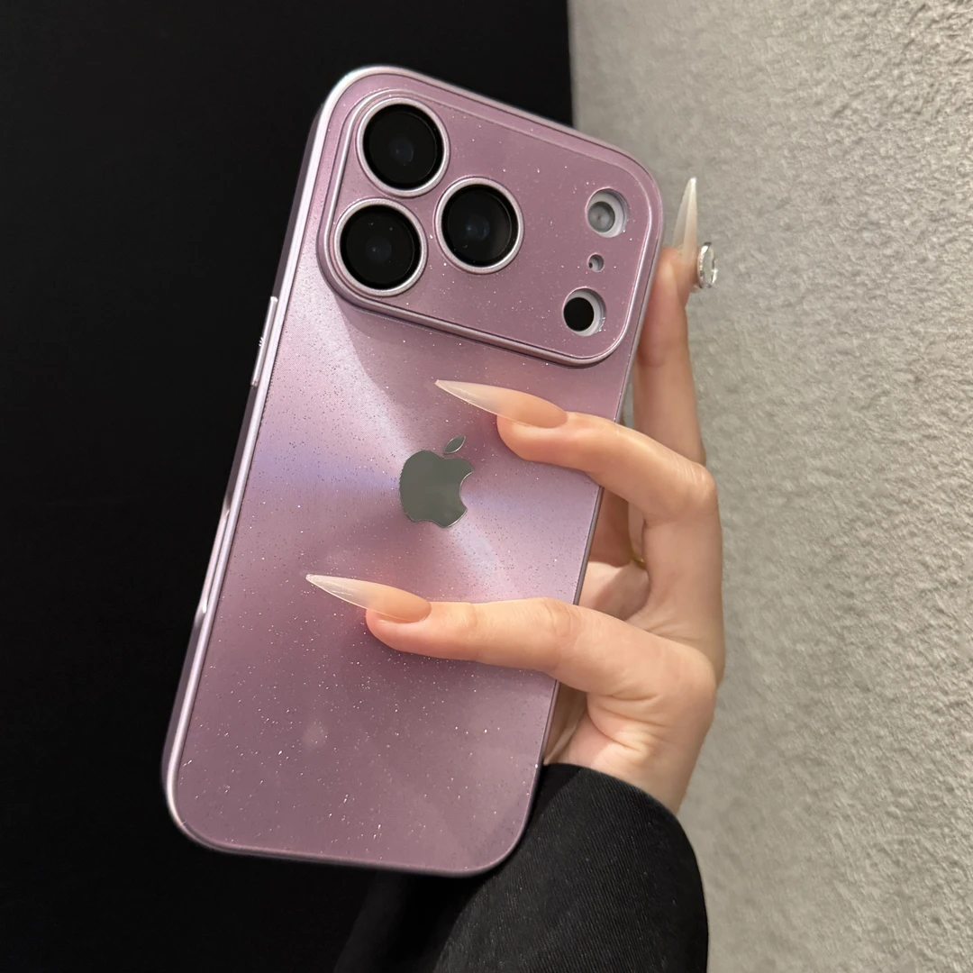 高级极光闪粉适用苹果17promax手机壳个性iPhone16网红15简约14女