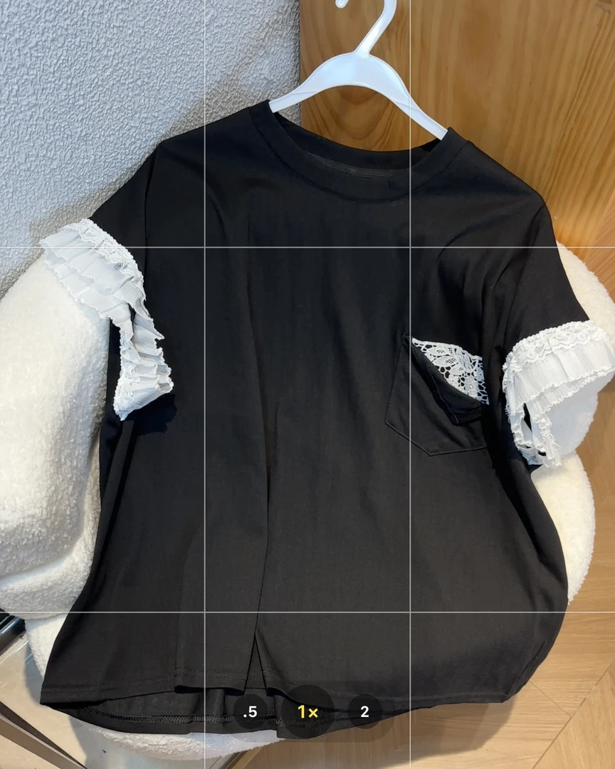 新疆包邮【T070】蕾丝拼接T恤-衣长60