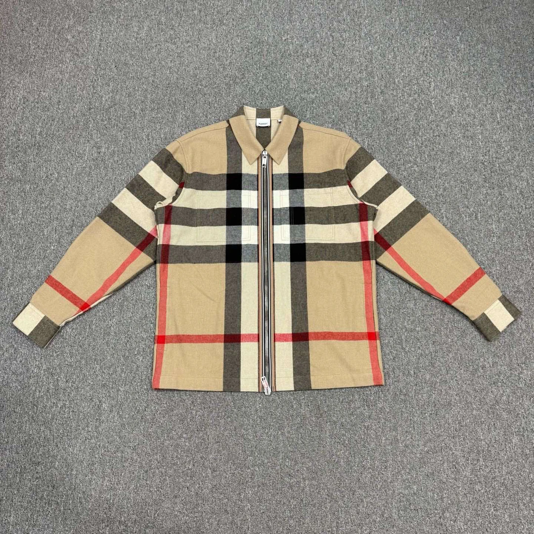 99新 BURBERRY/博柏利 16241603 羊毛格纹拉链夹克外套 M码99新