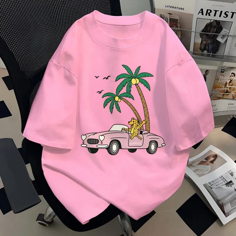 jtrt韩系创意设计感纯棉圆领短袖t恤男女款夏季百搭宽松休闲上衣