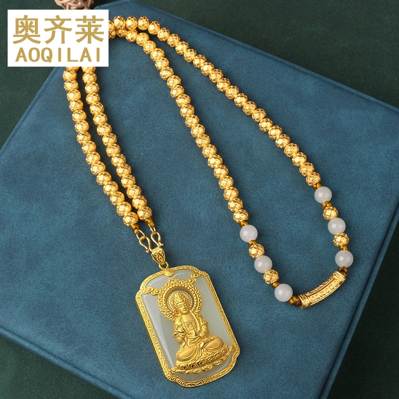 奥齐莱999足金金珠项链挂链吊坠黄金链子男女款手工项链