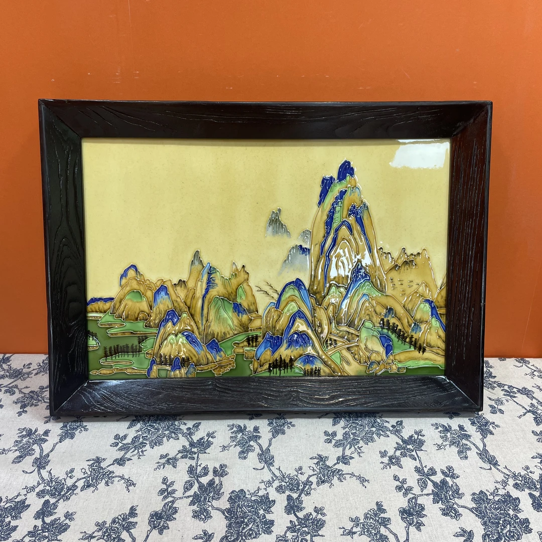 37*52-1深色挂画新中式大号深色立体墙挂家庭客厅卧室壁饰