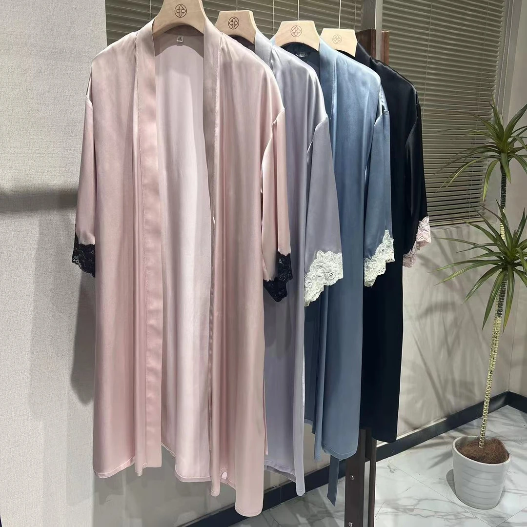 【日月禾】100%桑蚕丝睡袍Q2398