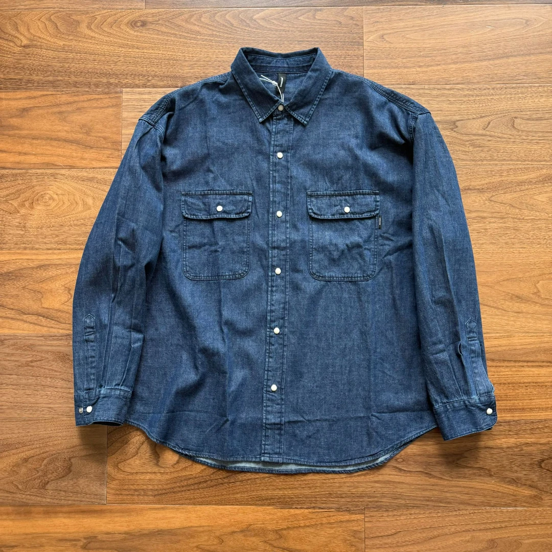 【复古蓝-衬衫】25SS 日潮 复古洗水牛仔衬衫