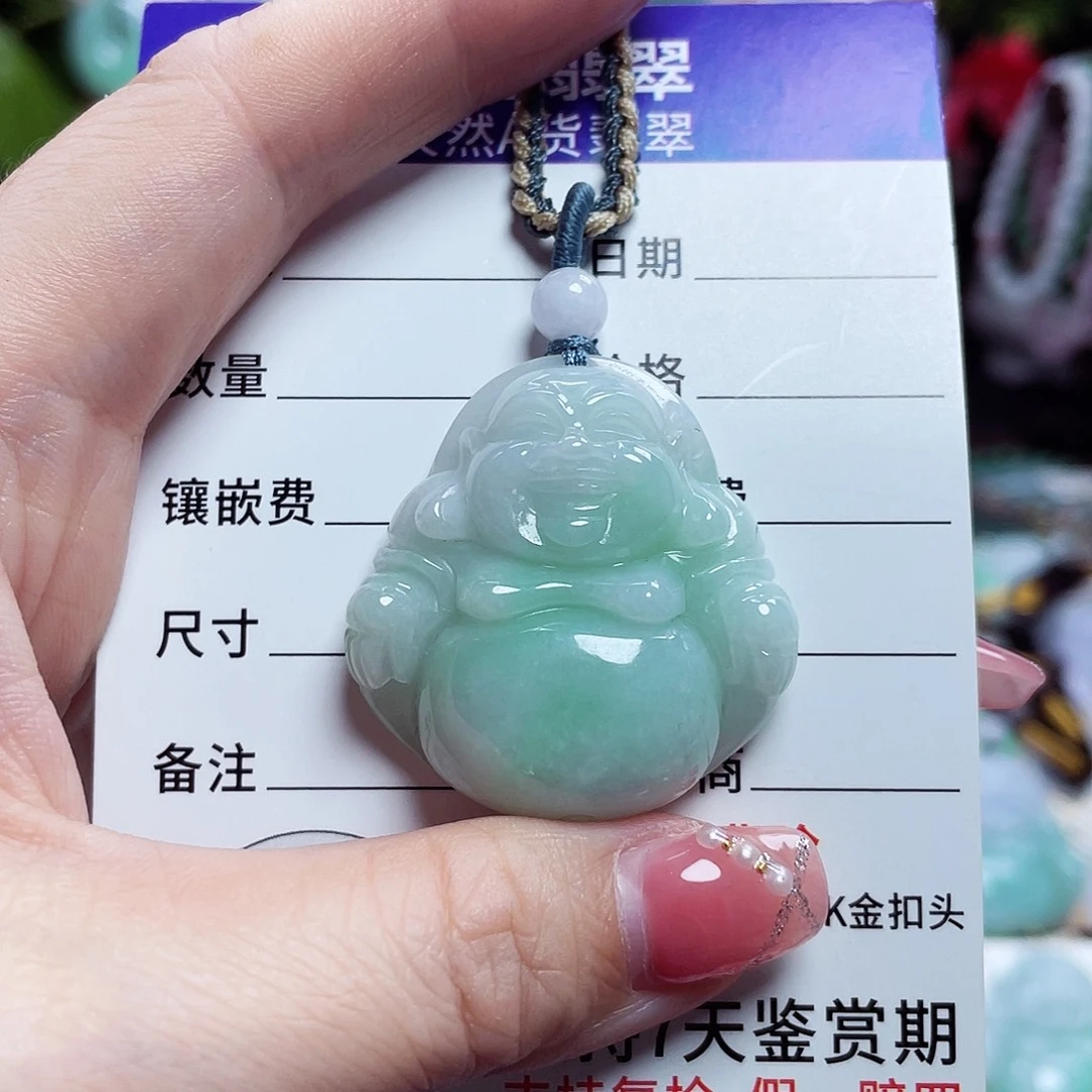 翡翠未镶嵌颈饰佛公09