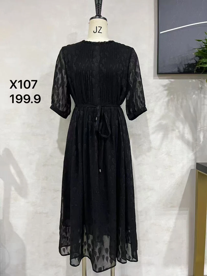 X107【黑色水滴】XW1气质高雅连衣裙显瘦时尚女士简约百搭