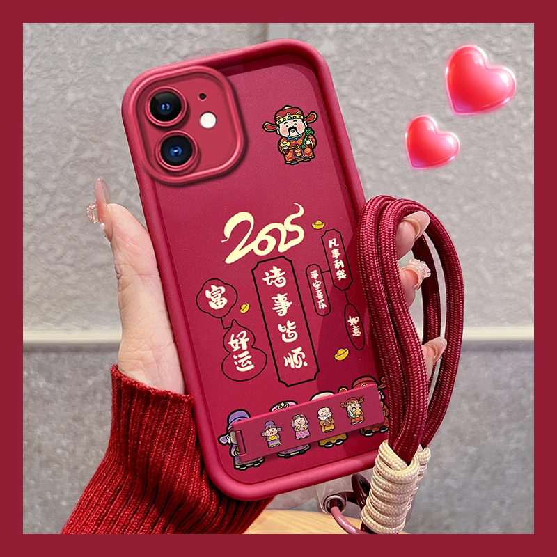 适用【苹果11】磨砂硅胶手机壳2025诸事皆顺全包防摔套个性女款软壳