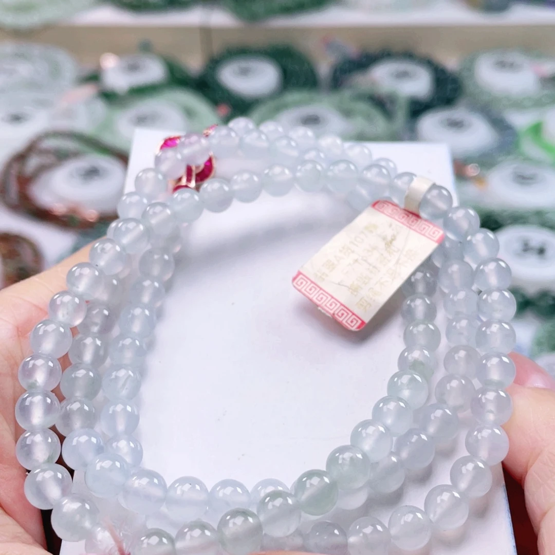 翡翠未镶嵌项链天然翡翠项链6.0mm左右