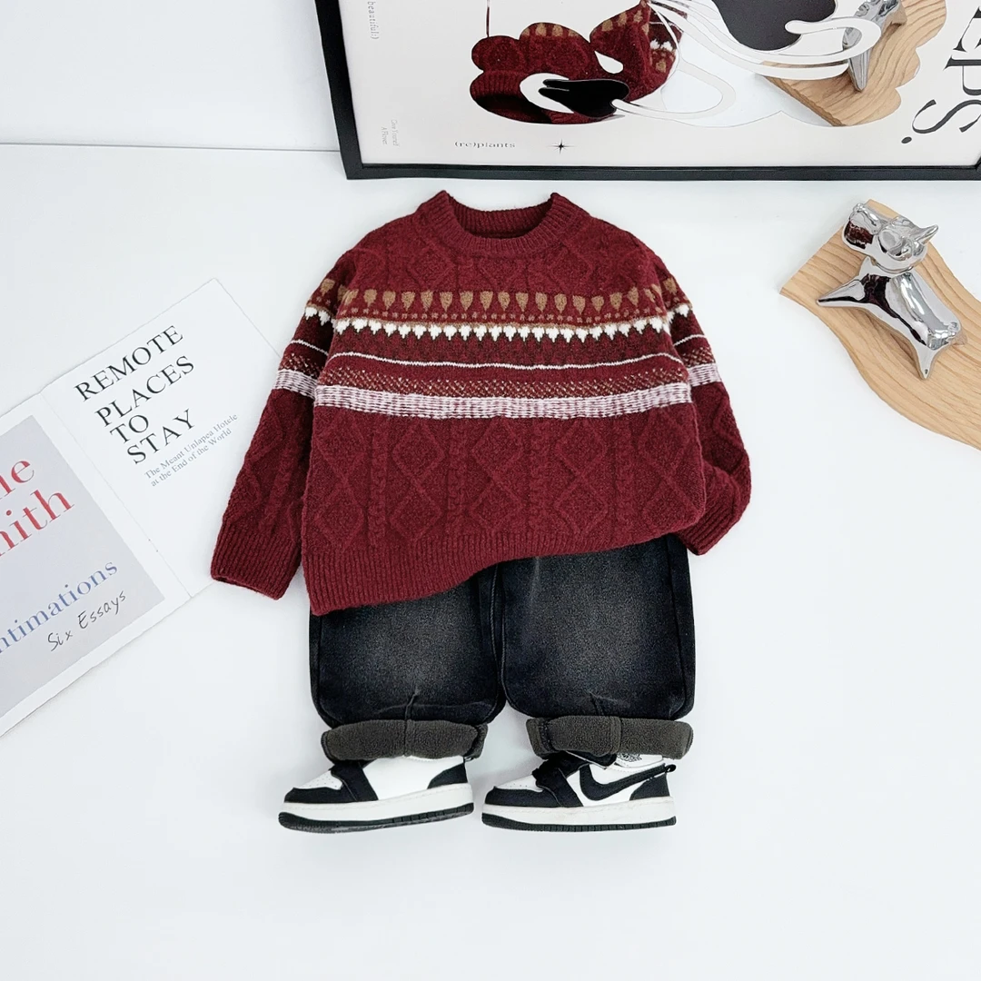 男童毛衣打底衫儿童衣服2025新款秋冬装上衣 YMDX218悠悠童话童装