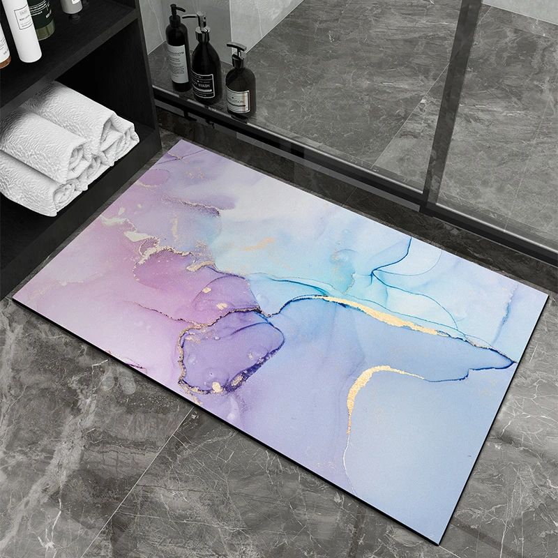 矽藻泥吸水凉垫浴室地垫化妆室门口防滑速干干脚垫家用地毯厕所进