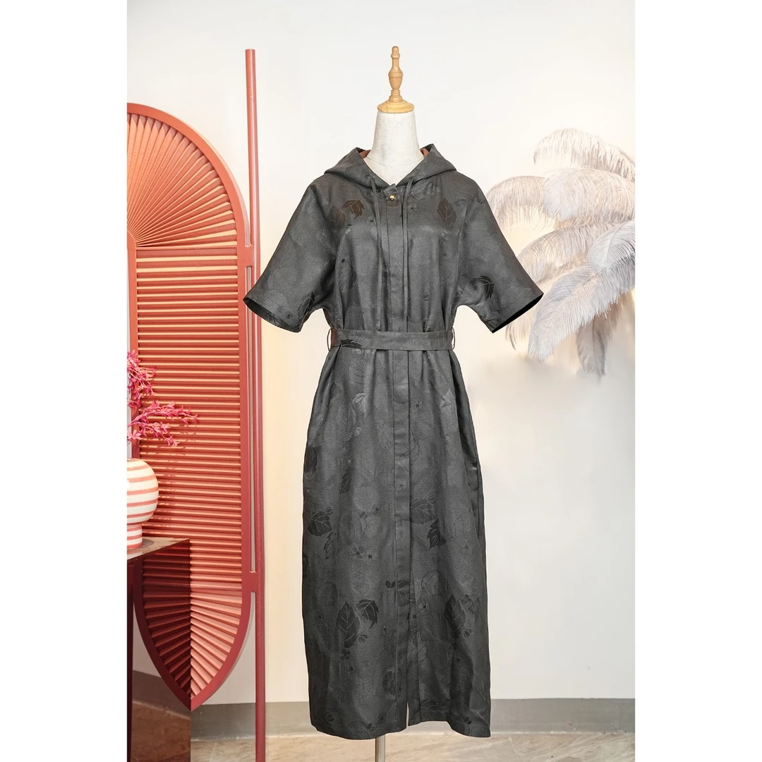 【万象有衣】金秋玉叶-高端时尚原创设计师款香云纱走秀款外套-7723