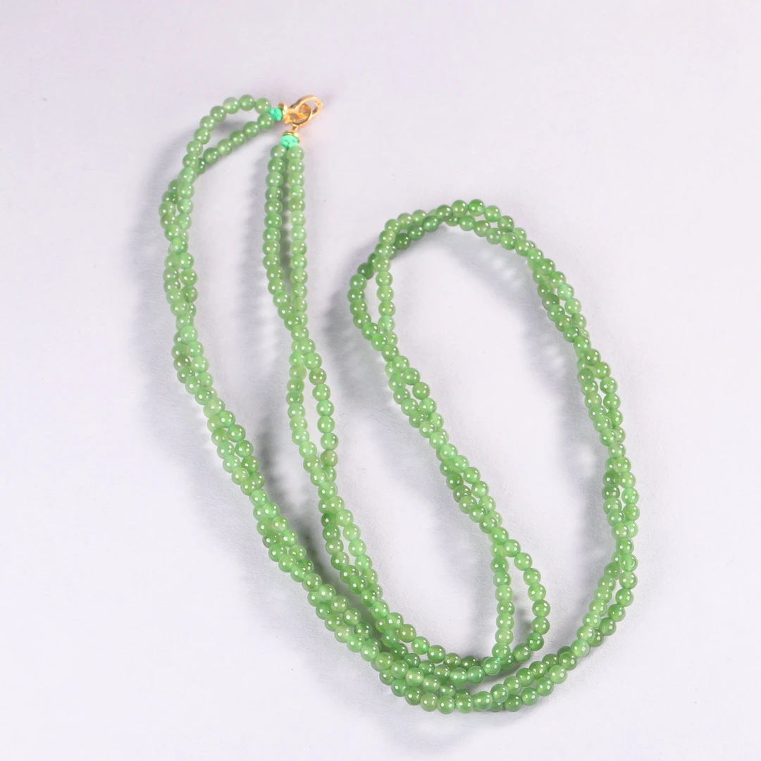 【汪氏精品】和田玉碧果绿百搭扭扭链 F49