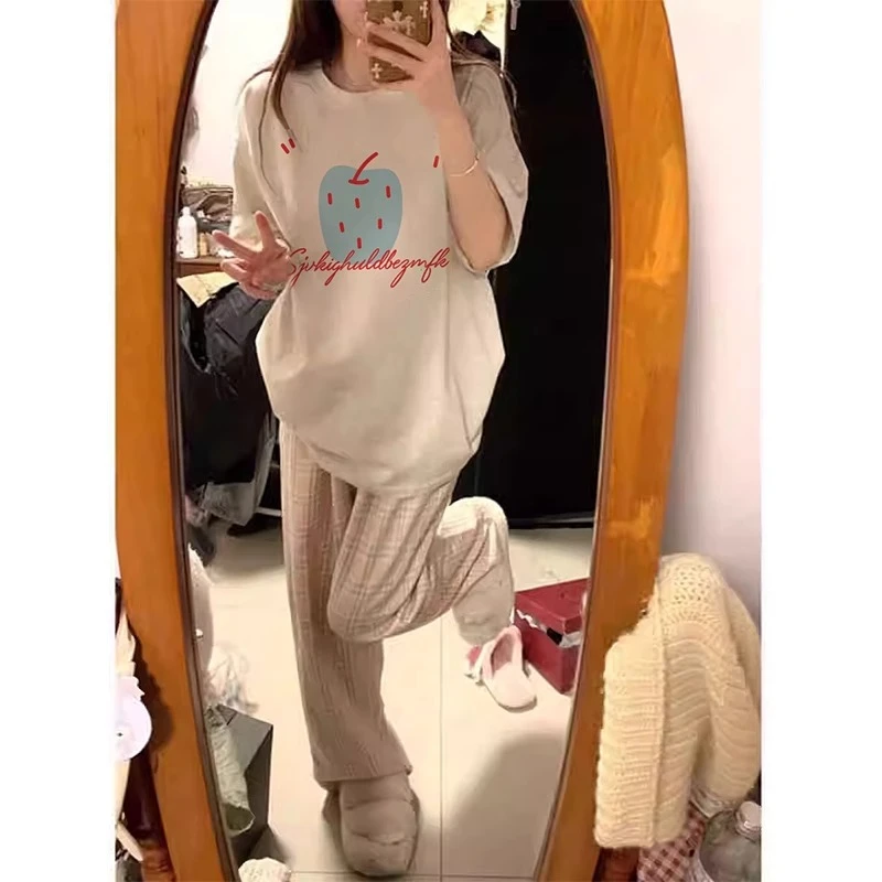 【帝韵】纯棉重磅夏季短袖t恤女2025新款宽松慵懒风洋气百搭上衣服