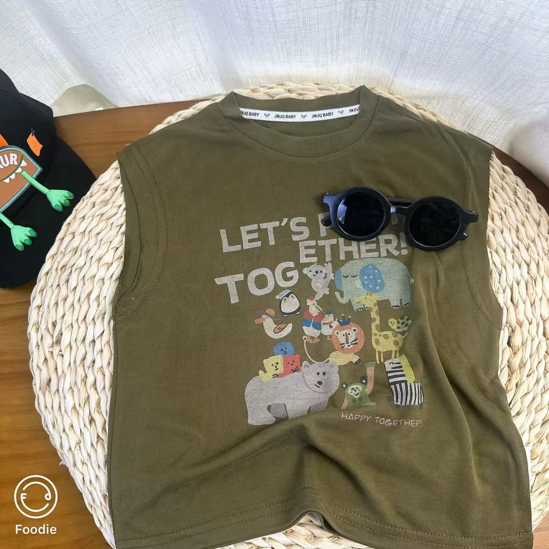 JMJQ 25367】夏季中小童休闲清爽数码印花无袖背心夏款