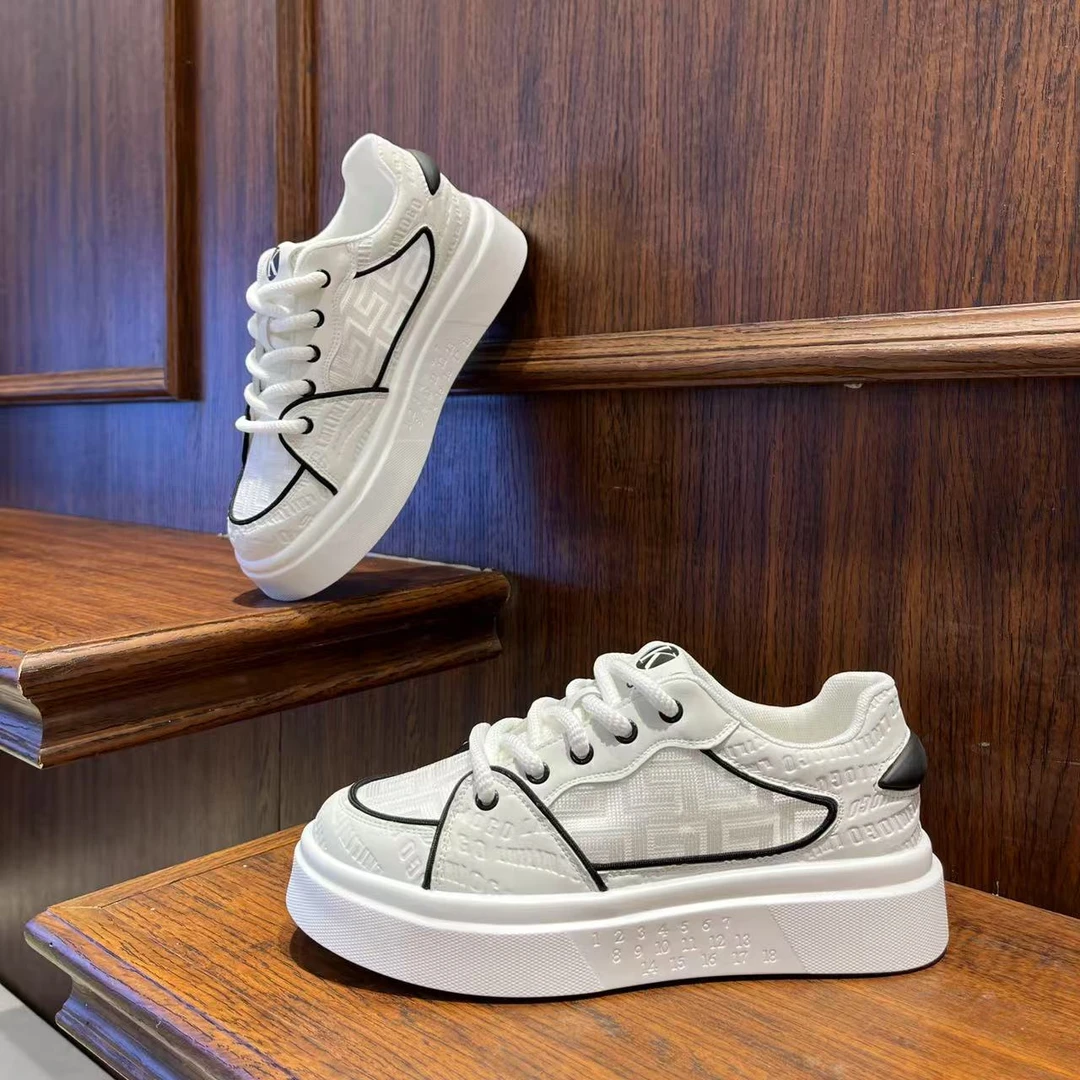 男鞋2025春夏季网面时尚小白鞋百搭轻便休闲板鞋潮流透气低帮鞋子