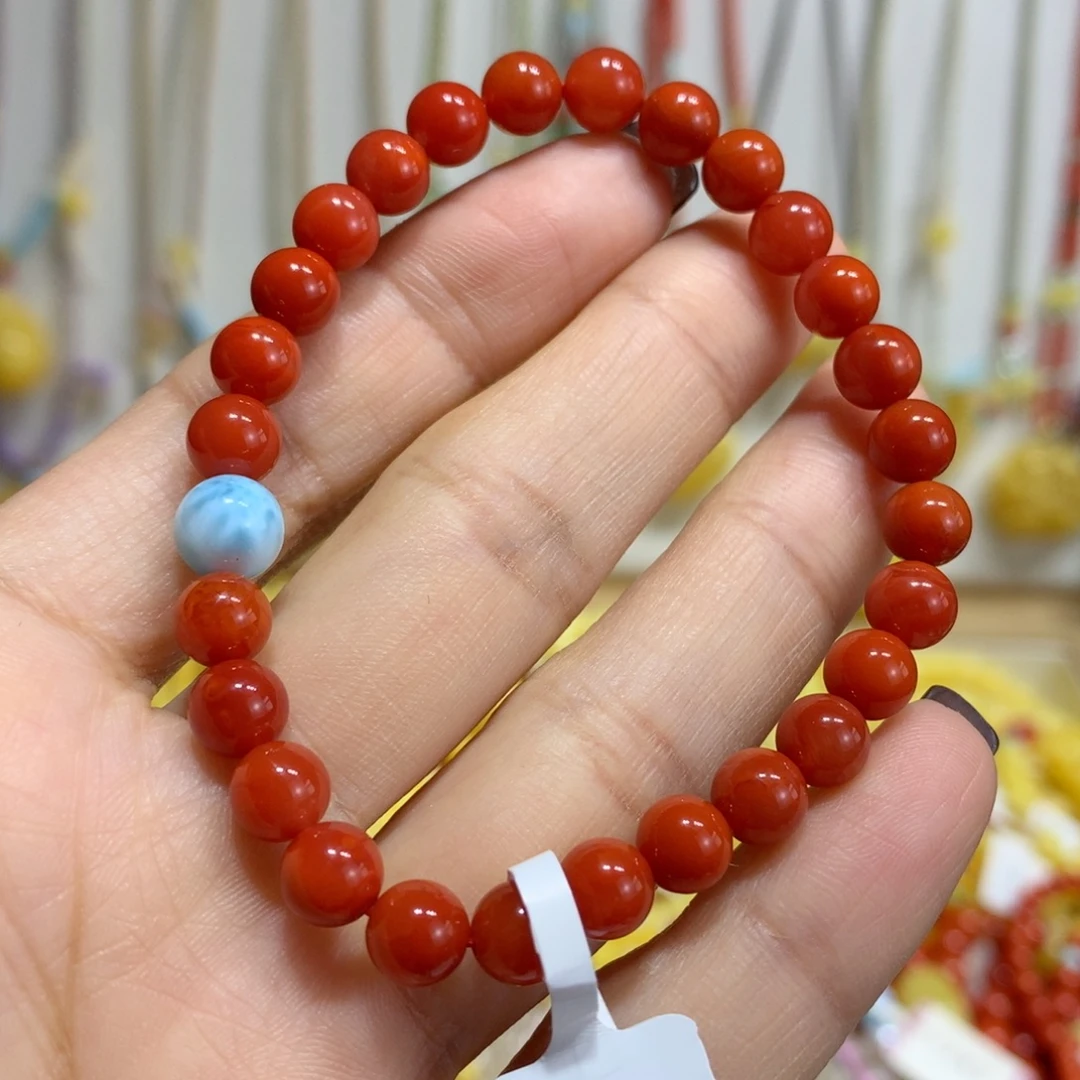 南红玛瑙未镶嵌手链6.5mm