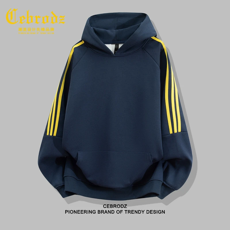法国Cebrodz美式重磅复古连帽卫衣男士秋季2025保暖休闲上衣服