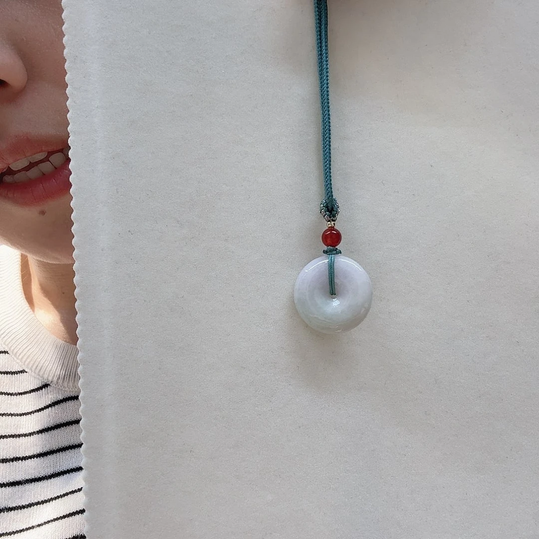 翡翠未镶嵌颈饰平安扣 25-6.8mm