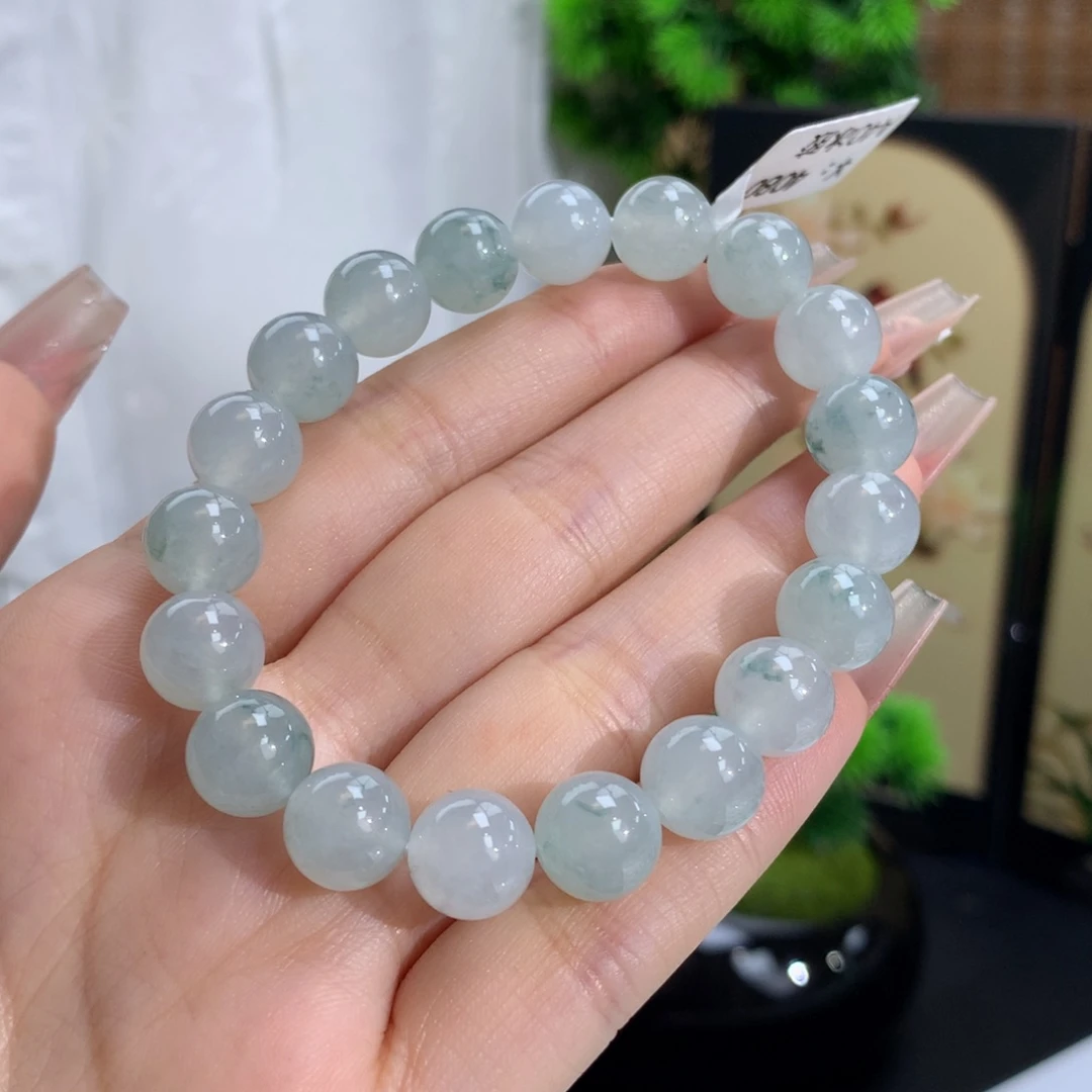 翡翠手链未镶嵌卡10冰胶蓝晴飘花