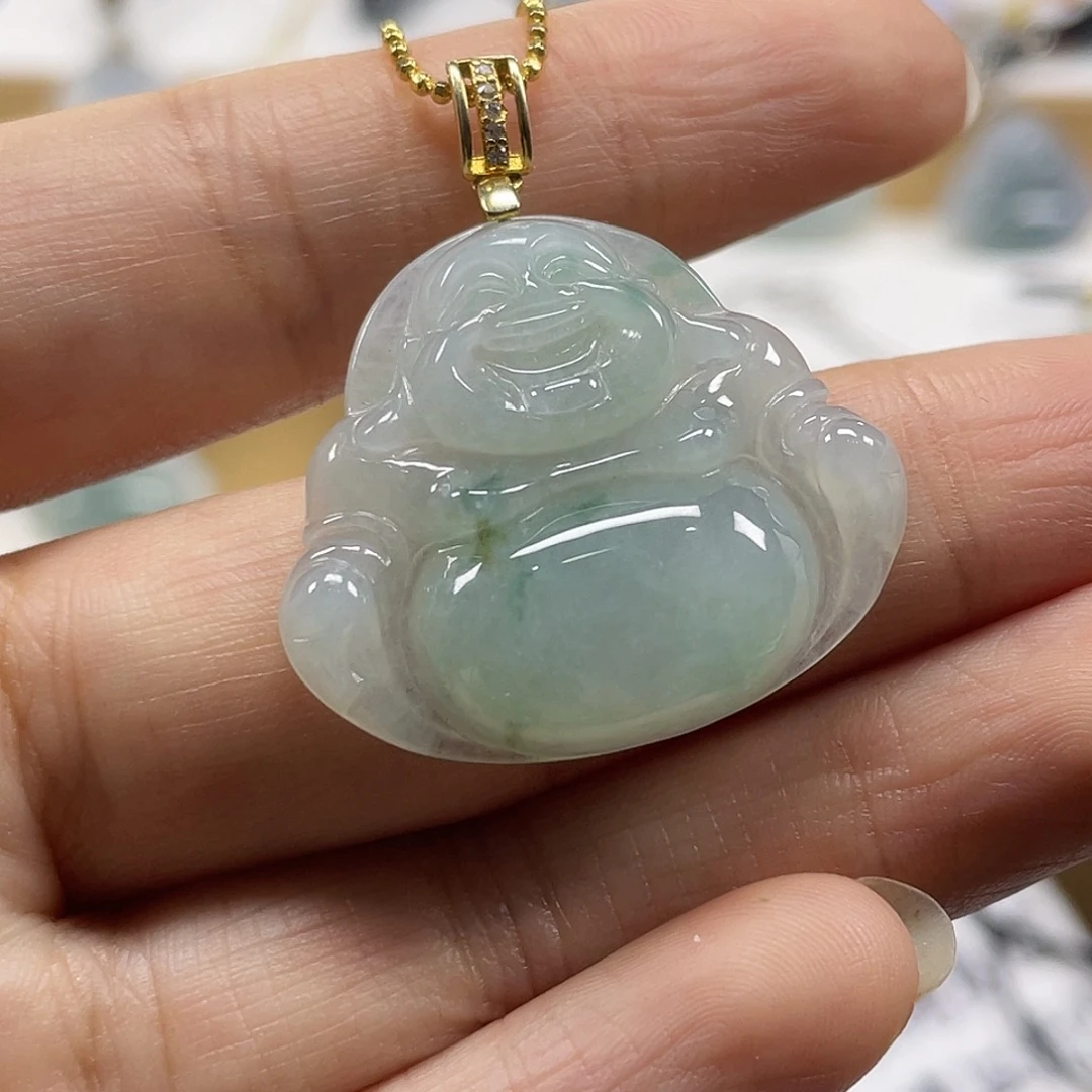 翡翠未镶嵌颈饰天然翡翠佛公吊坠一件16号