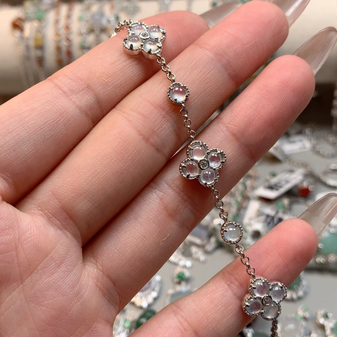 翡翠银S925镶嵌颈饰尼**卡手链