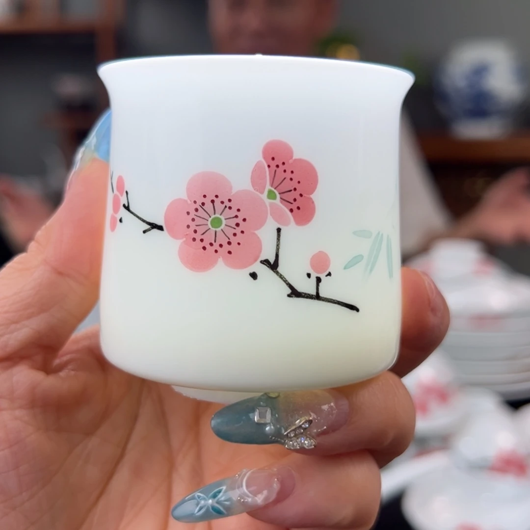 玉泥翠竹红梅主人杯