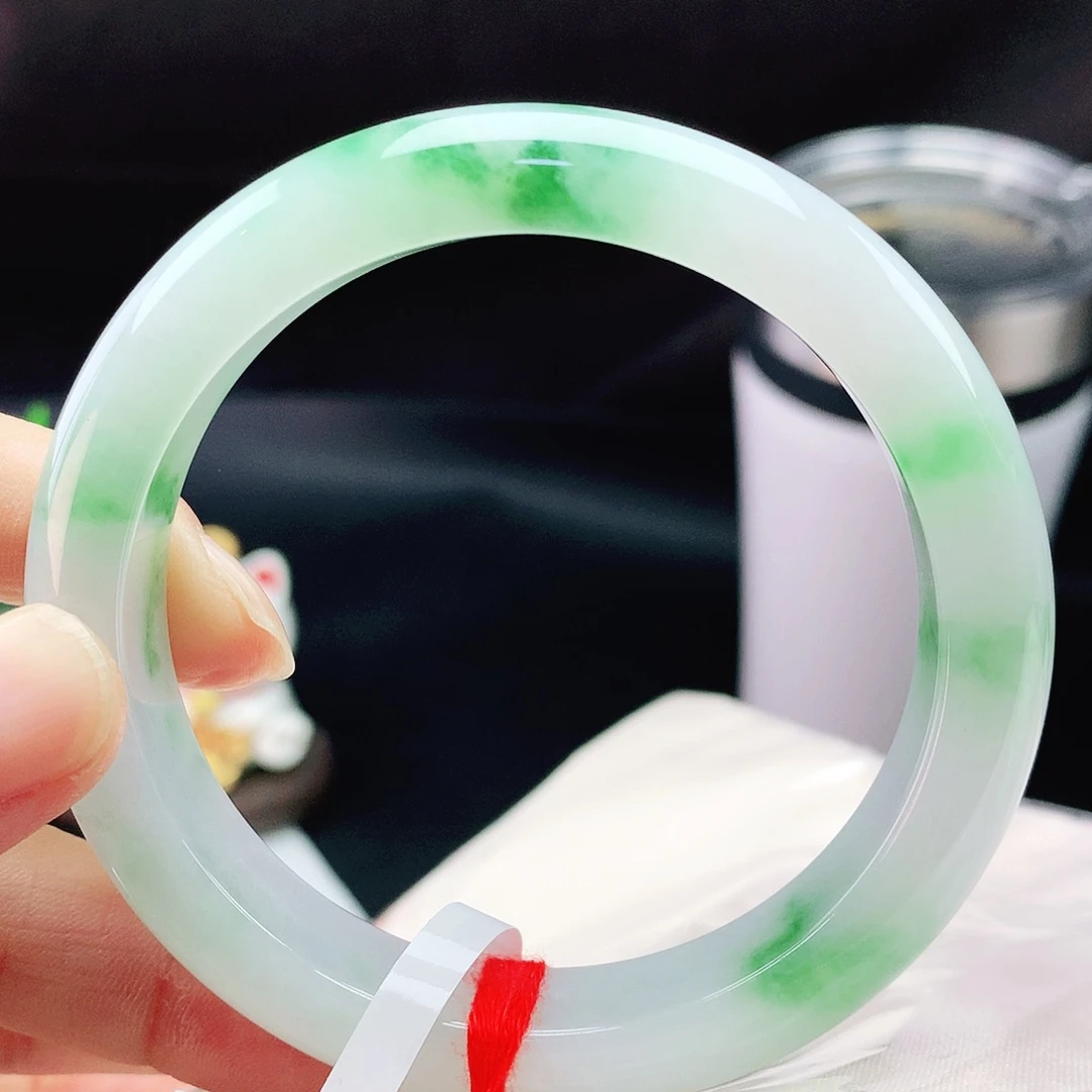 未镶嵌手镯翡翠58白底青