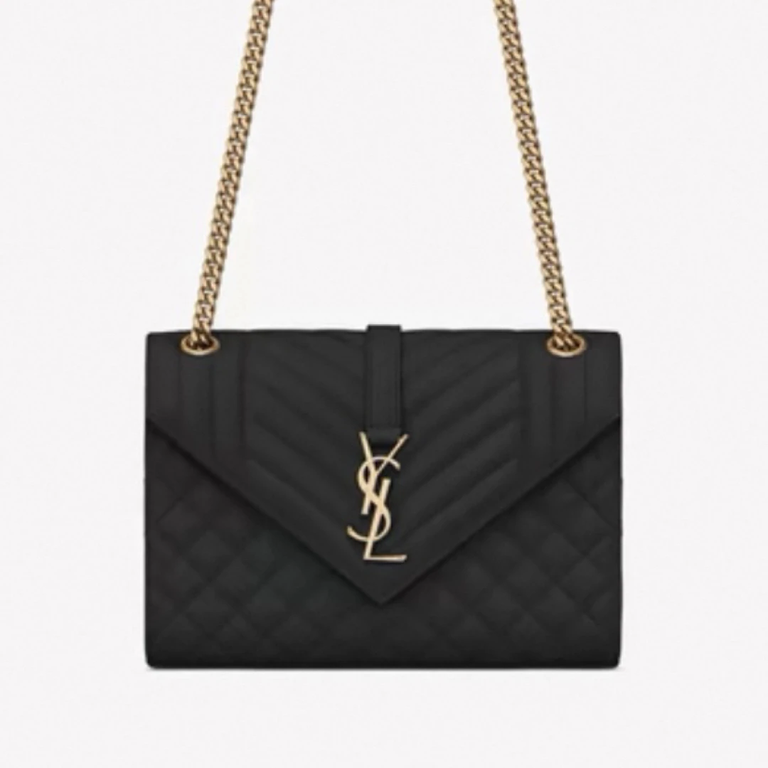 未使用 YSL/圣罗兰 （全新25年11月票）新款鱼子酱黑金信封包