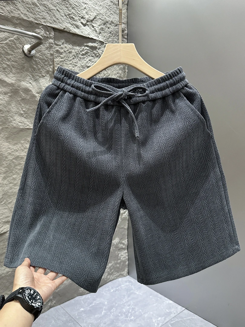 夏季新款美式高街简约日系短裤男士纯色五分裤宽松直筒中裤男潮牌