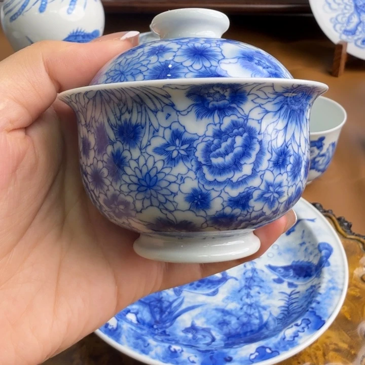 盉木。 万花盖碗。