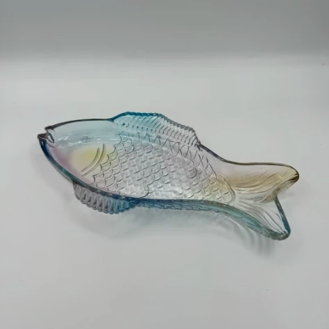 鱼盘中号家用玻璃盘创意商用网红餐厅盘子寿司盘甜品盘