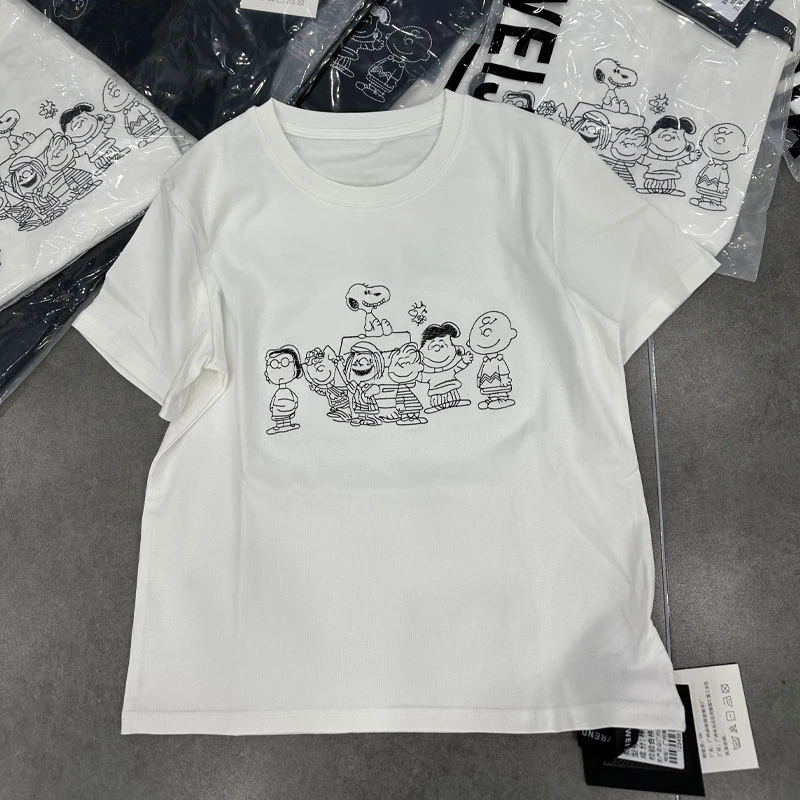 时尚卡通印花短袖T恤女25春夏新款圆领套头半袖潮范休闲百搭上衣