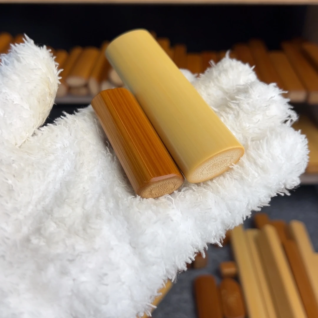 愿***椭切5cm倒麻将角刻字上棕色