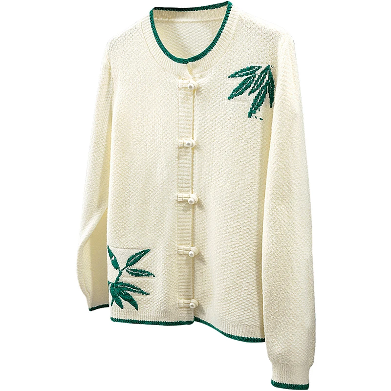 丝柏舍2025春装新款女时尚宽松简约撞色圆领长袖针织衫S51F0013Z