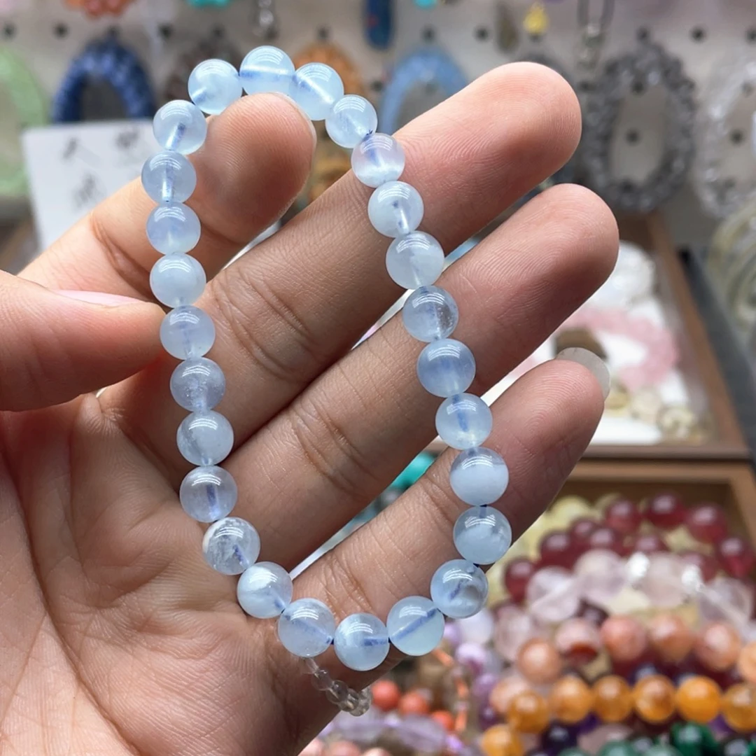手链烟晶未镶嵌7.8咪蓝天白云海蓝宝