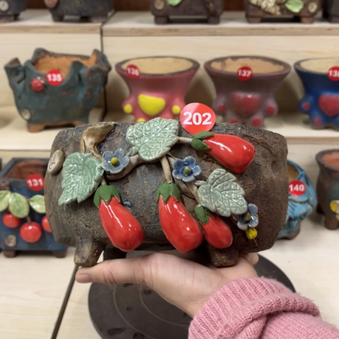 【闪购商品】紫砂花盆202微瑕号内口18×9外高12