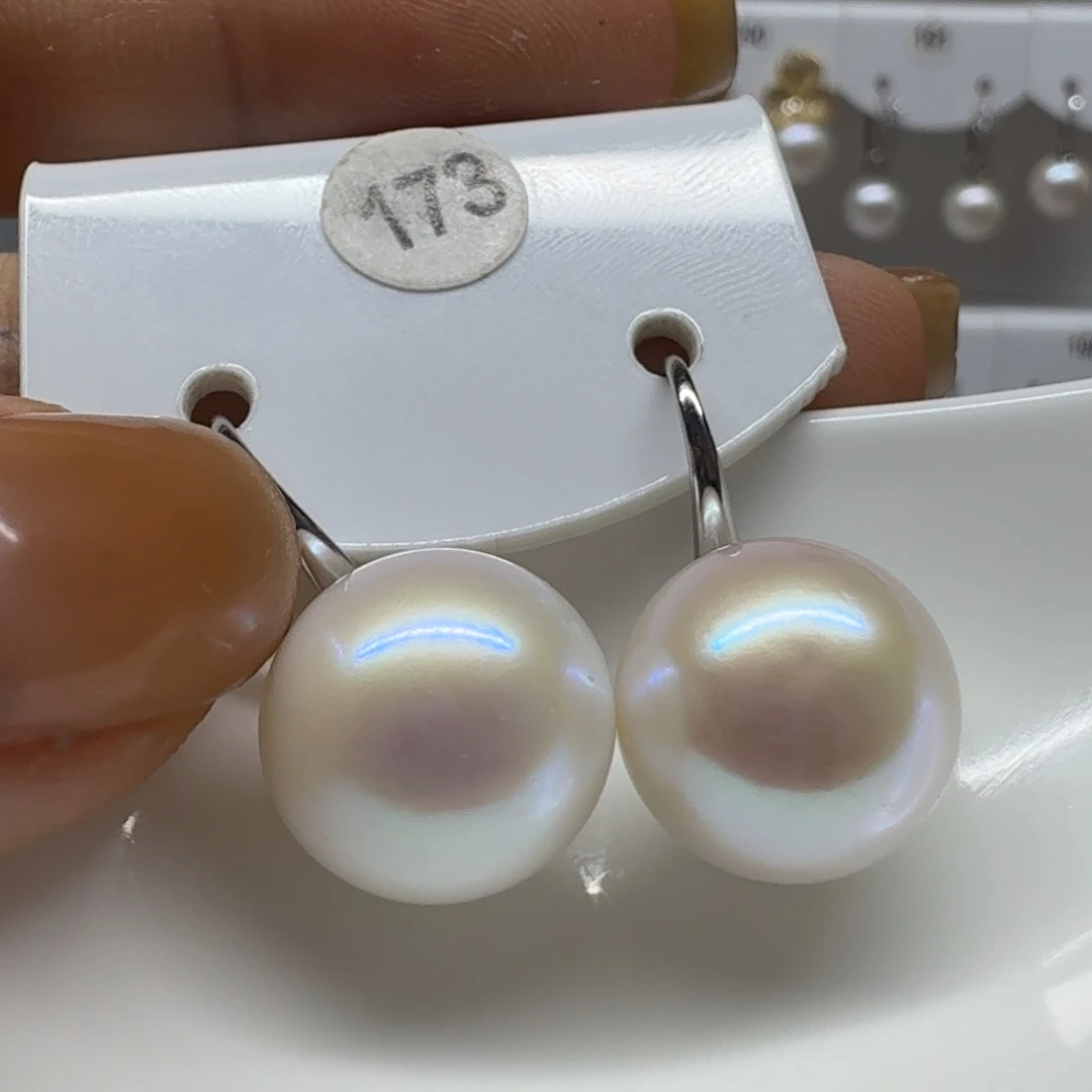 香***店淡水珍珠耳饰银S925镶嵌珍珠