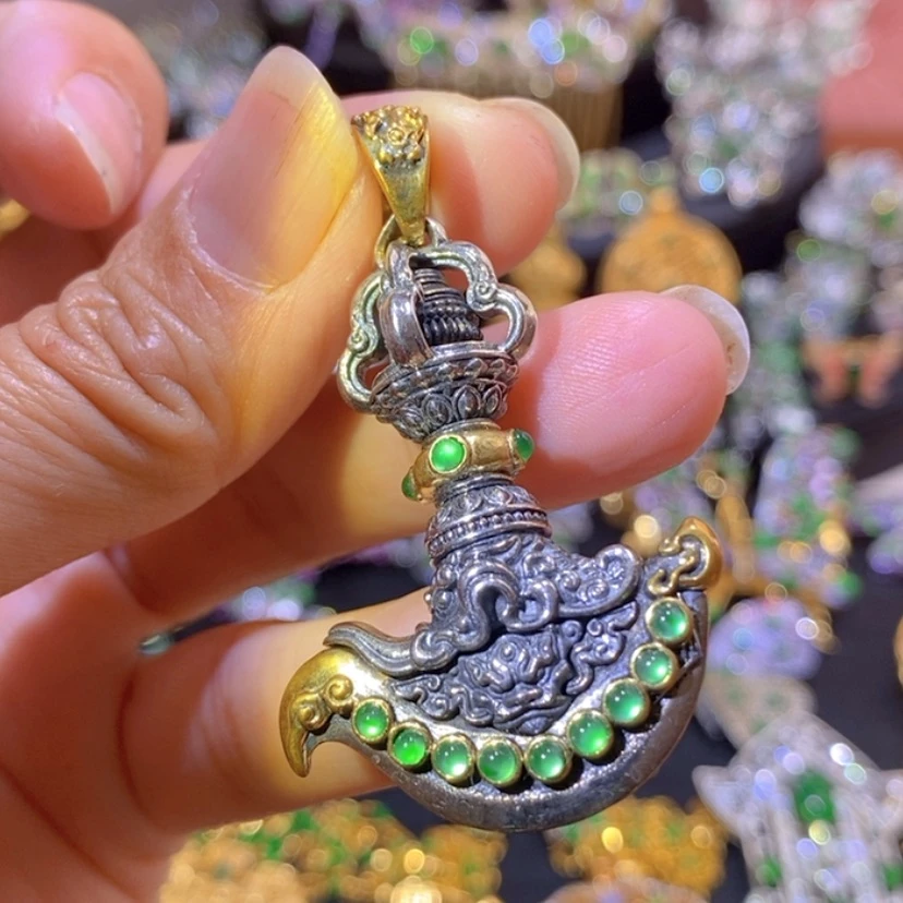 【闪购商品】银S925镶嵌挂件翡翠